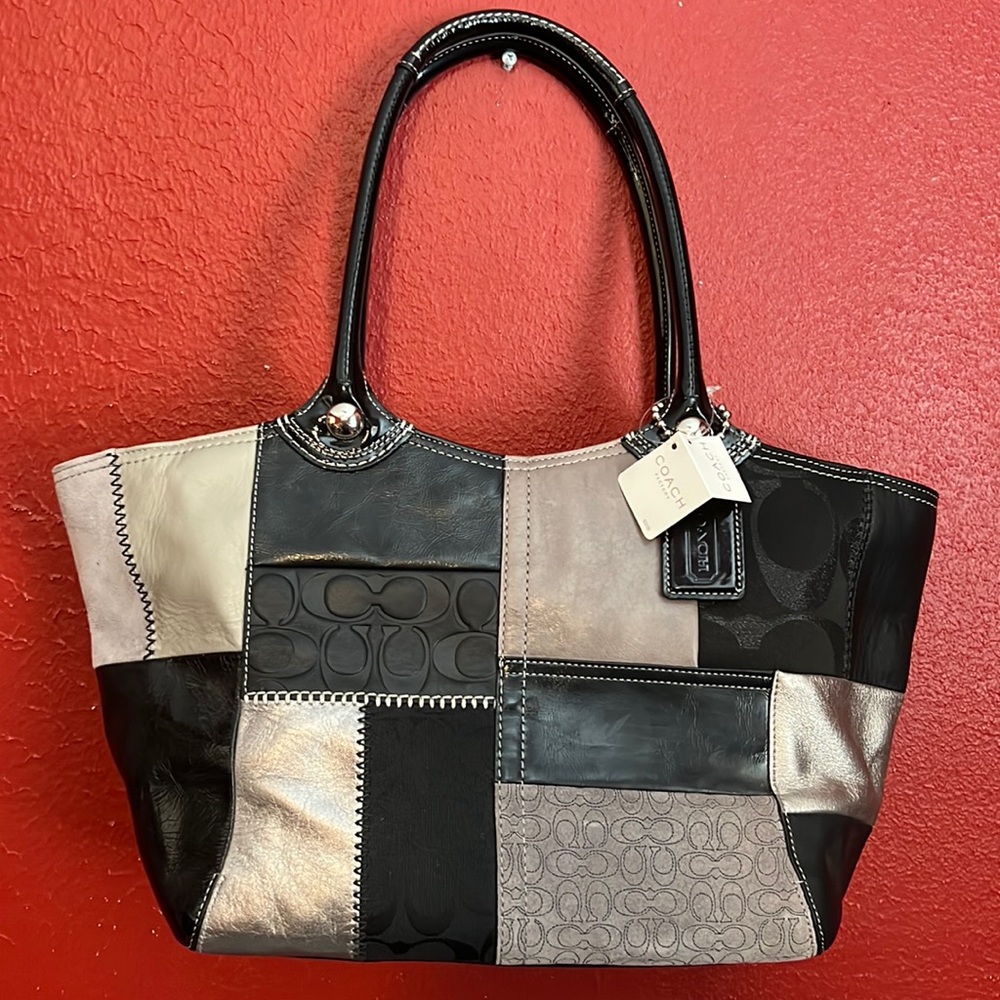 Coach Black and Gray Patchwork Tote! NWT!!!